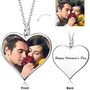Personalized Heart Photo Necklace Custom Heart Picture Pendant Necklace Customiz